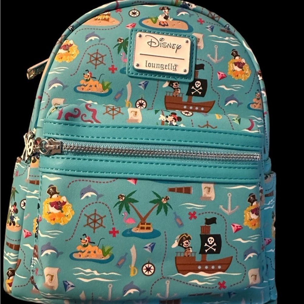 BNWT Loungefly Pirate Mickey And Friends AOP Mini Backpack - Picture 10 of 14